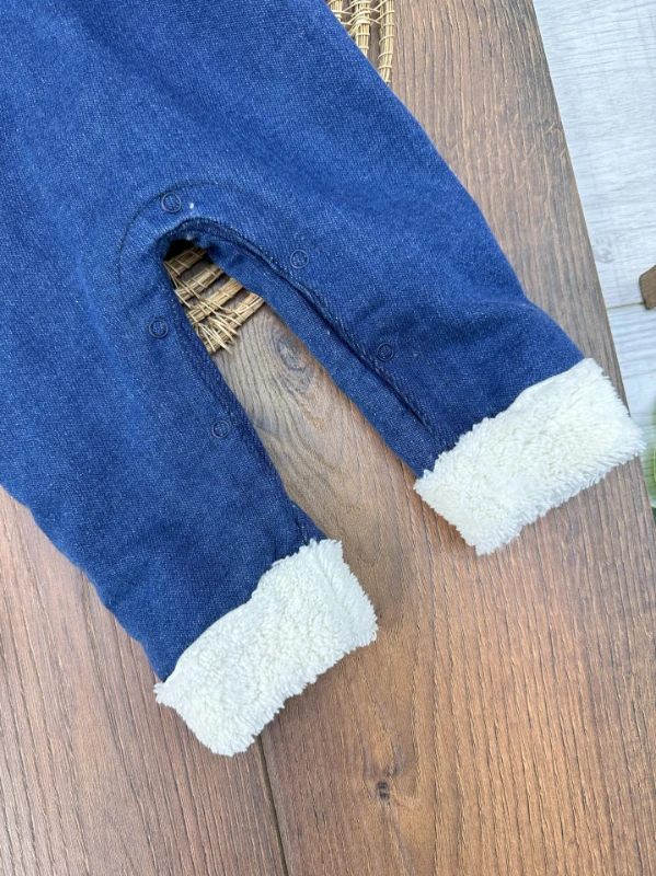 Likralı İçi Wellsoft Kürklü Alttan Çıtçıtlı Unisex  Kışlık Bebek Tulum