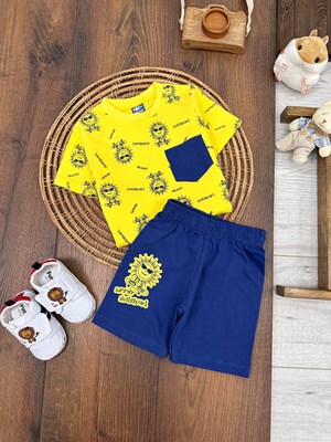 Summer Tek Cep Omuzdan Çıtçıtlı Yazlı Bebek Takım