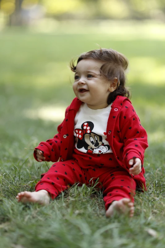 Minnie Mouse Kaşkorse Çıtçıt Badili 3lü Kız Bebek Takım