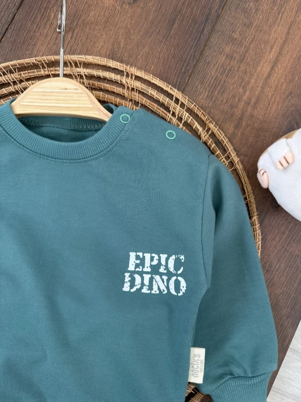 Erkek Bebek Takım Epic Dino Omuzdan Çıtçıtlı Mevsimlik Bebek Takım