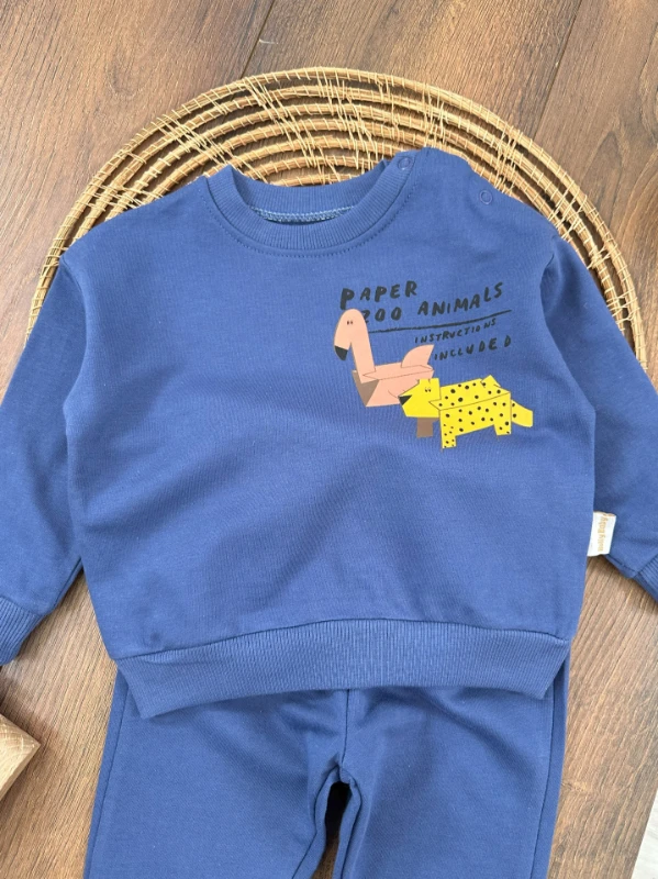 Paper Zoo Omuzdan Çıtçıtlı Erkek Bebek Takım