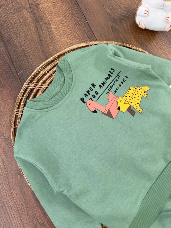 Paper Zoo Omuzdan Çıtçıtlı Erkek Bebek Takım