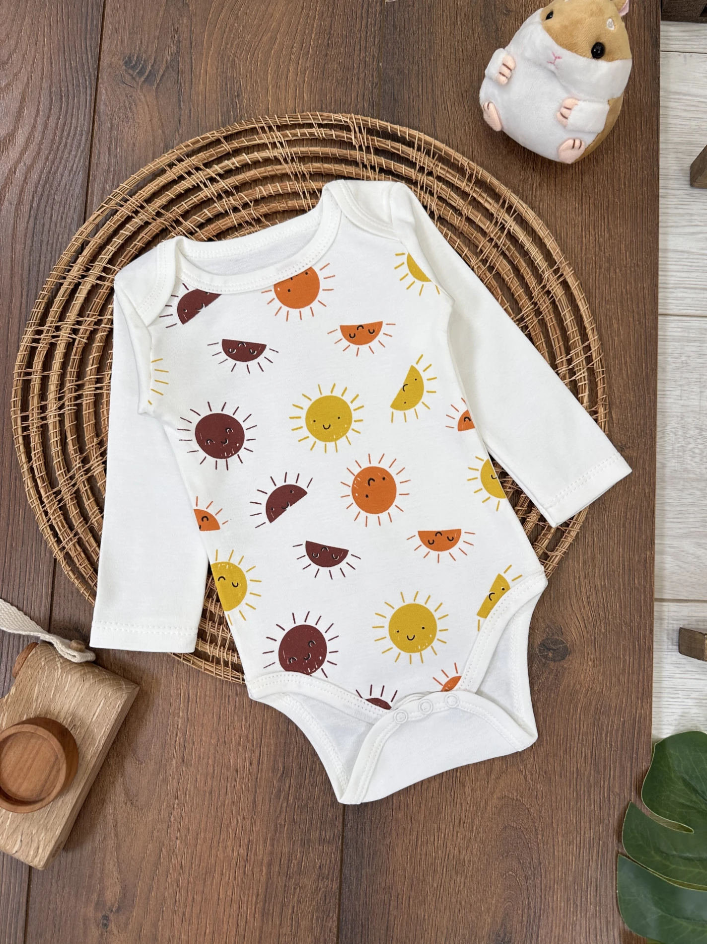 Organik Pamuk  Alttan 3 Çıtçıtlı Unisex Bebek Zıbın/Badi - ÇOK RENKLİ