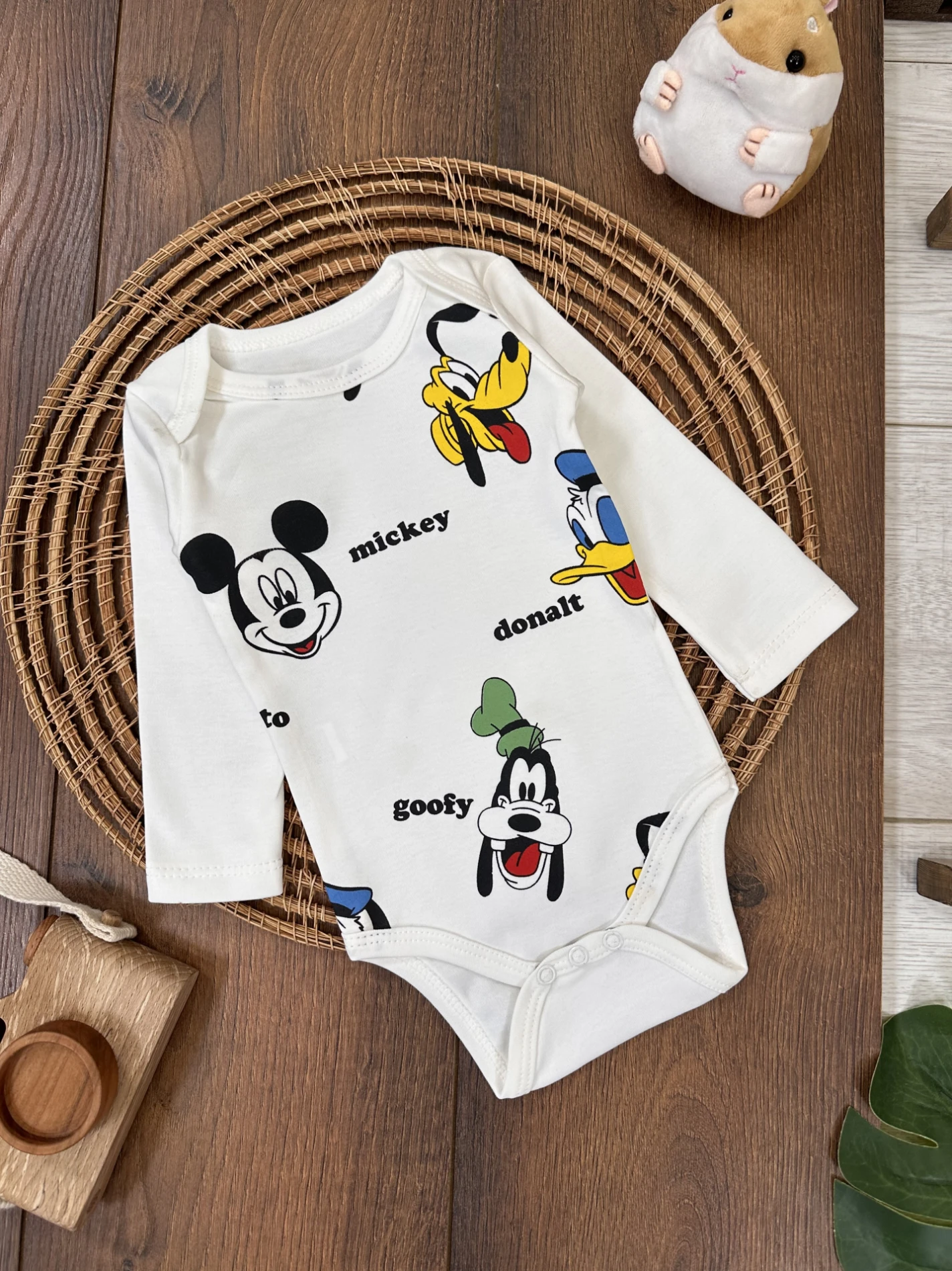 Organik Pamuk  Alttan 3 Çıtçıtlı Unisex Bebek Zıbın/Badi - BEYAZ