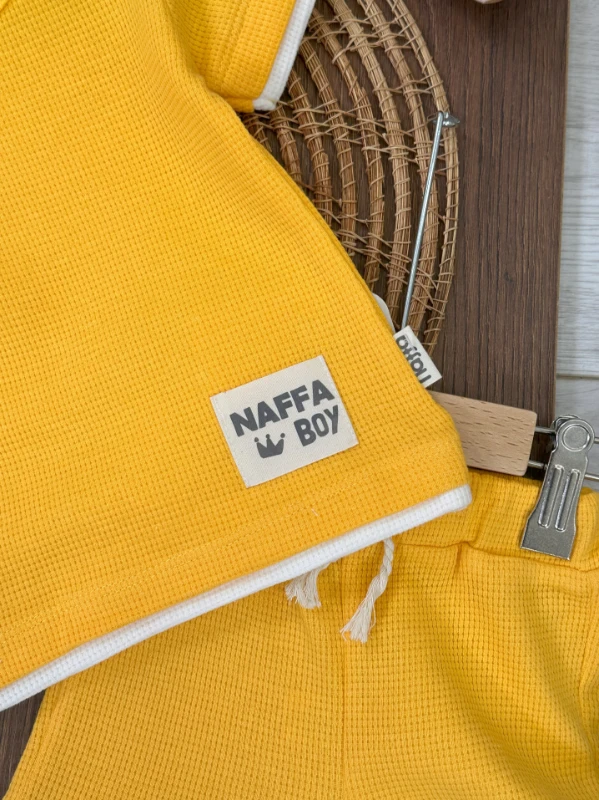 Waffel Kumaş Omuzdan Çıtçıtlı Yazlık Erkek Bebek Takım