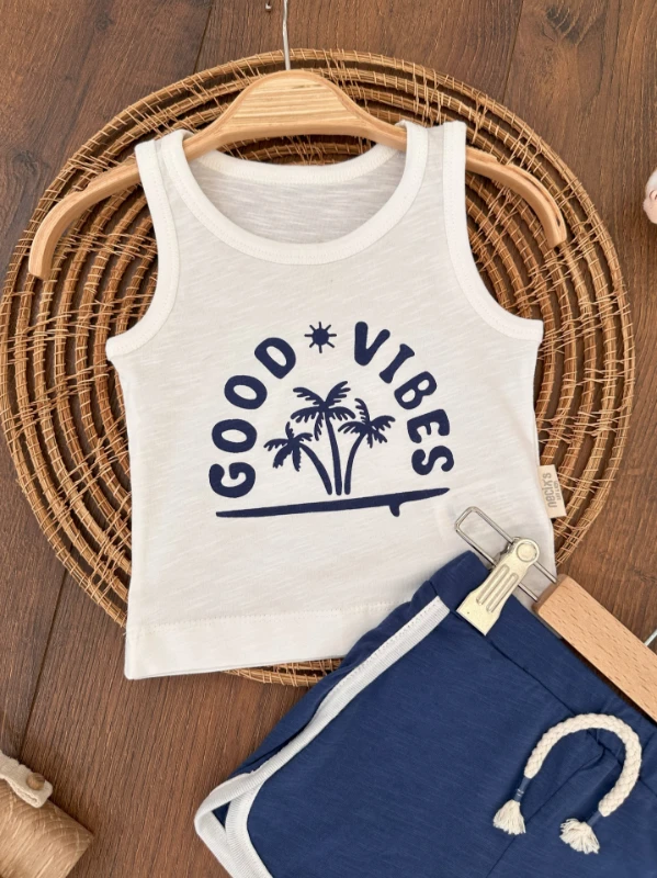 Good Vibes Hawaii Askılı Yazlık Erkek Bebek Takım