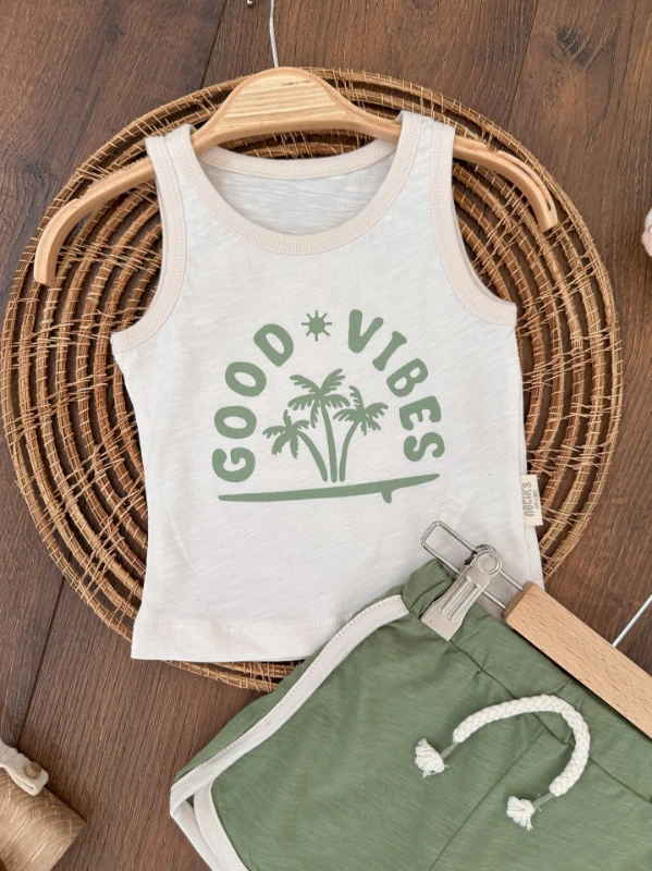 Good Vibes Hawaii Askılı Yazlık Erkek Bebek Takım