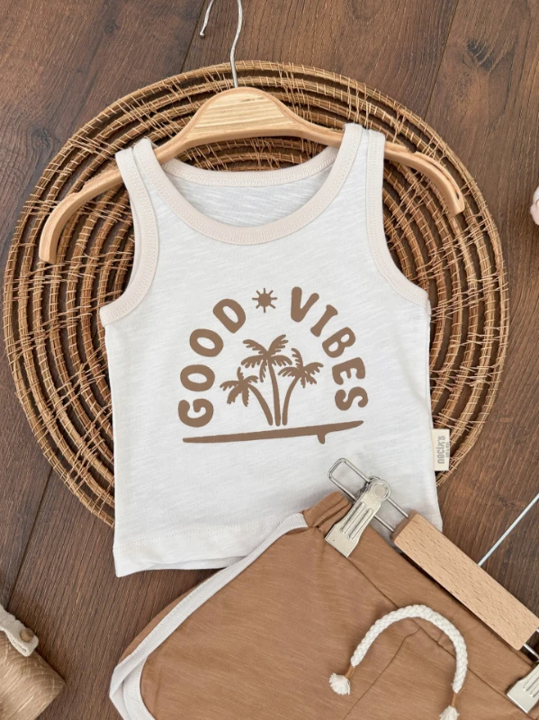 Good Vibes Hawaii Askılı Yazlık Erkek Bebek Takım