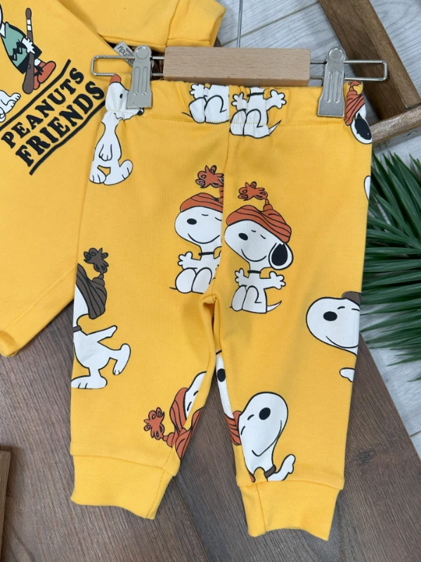 Animal Baskılı %100 Pamuk Yumuşak Doku Erkek Bebek Pijama Takımı 