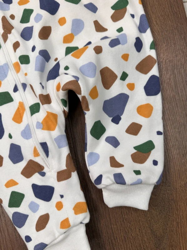 %100 Pamuk  Baskılı İçi Astarlı Unisex Bebek Uyku Tulumu