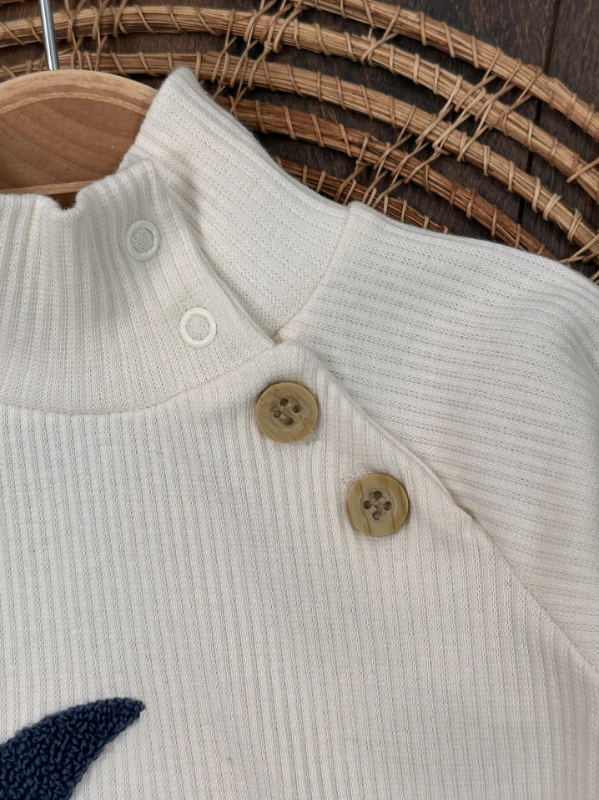 Kapitone Salopet Çam Nakışlı Bereli Balıkçı Yaka Badi Kışlık 3lü Erkek Bebek Takım