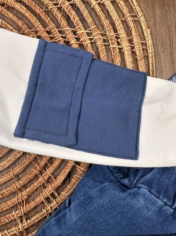 Salopet Şapkalı Cep Detaylı Likralı Kot Salopet Erkek Bebek Takım