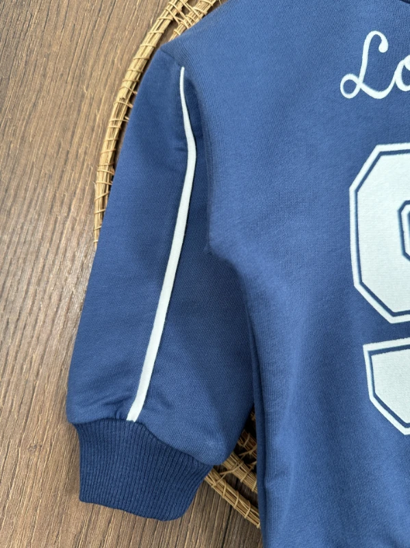 95 Baskılı Nakışlı Bereli Geniş Kalıp 3lü Erkek Bebek/Çocuk Takım