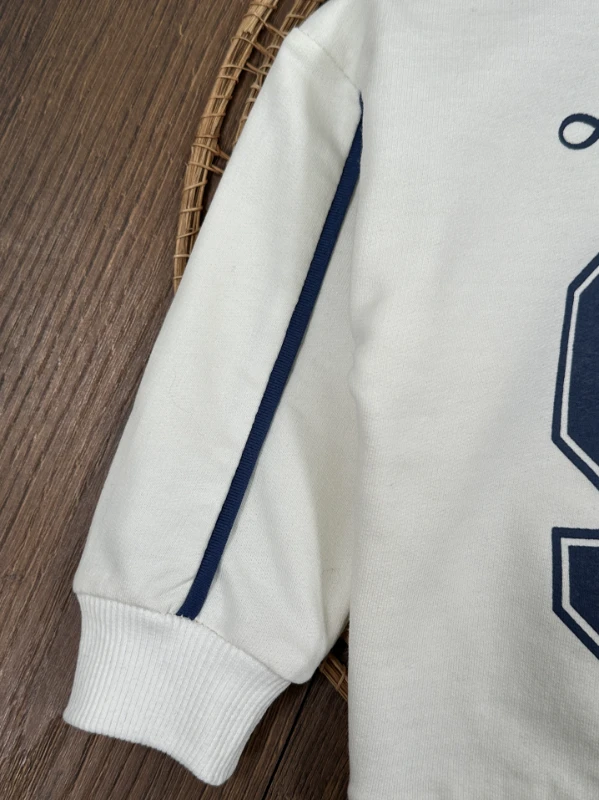 95 Baskılı Nakışlı Bereli Geniş Kalıp 3lü Erkek Bebek/Çocuk Takım