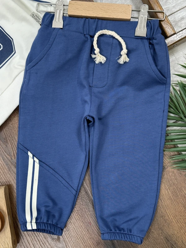 95 Baskılı Nakışlı Bereli Geniş Kalıp 3lü Erkek Bebek/Çocuk Takım