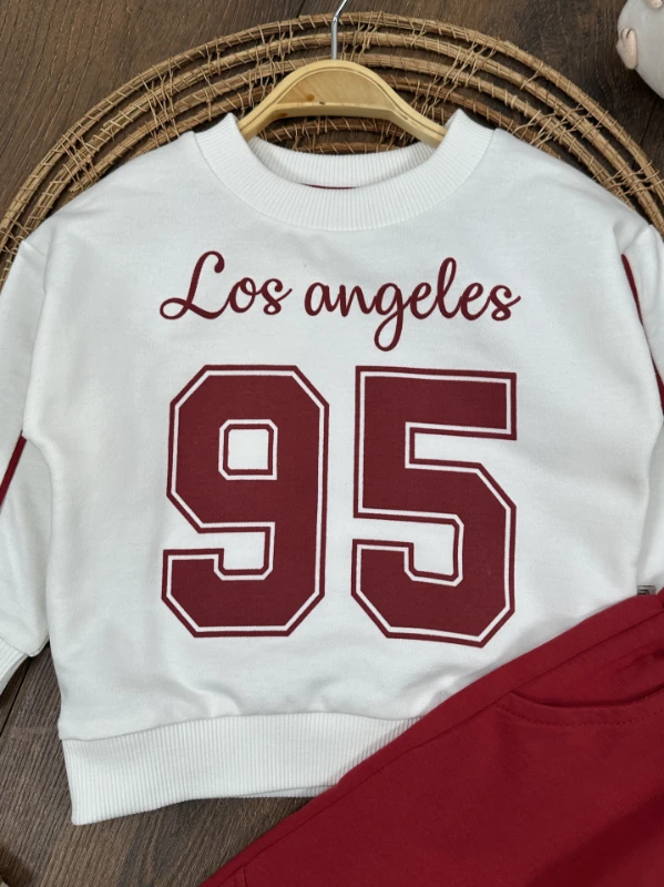 95 Baskılı Nakışlı Bereli Geniş Kalıp 3lü Erkek Bebek/Çocuk Takım