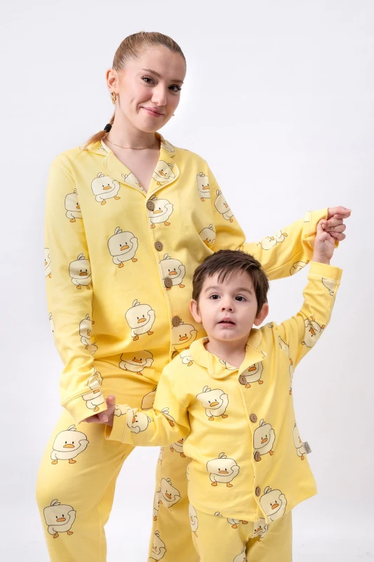 Bebek Boy Ördek Desen %100 Pamuk Mevsimlik Kız Bebek Pijama Takımı (AYRI AYRI SATIN ALINIR)