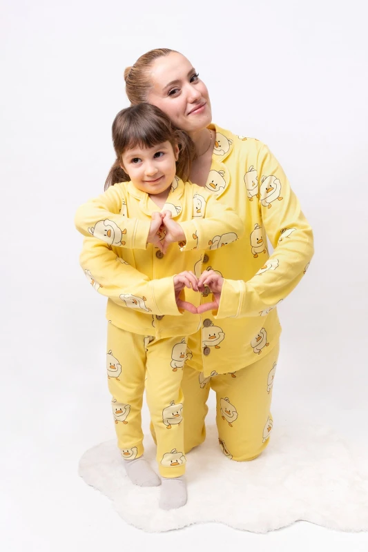 Bebek Boy Ördek Desen %100 Pamuk Mevsimlik Kız Bebek Pijama Takımı (AYRI AYRI SATIN ALINIR)