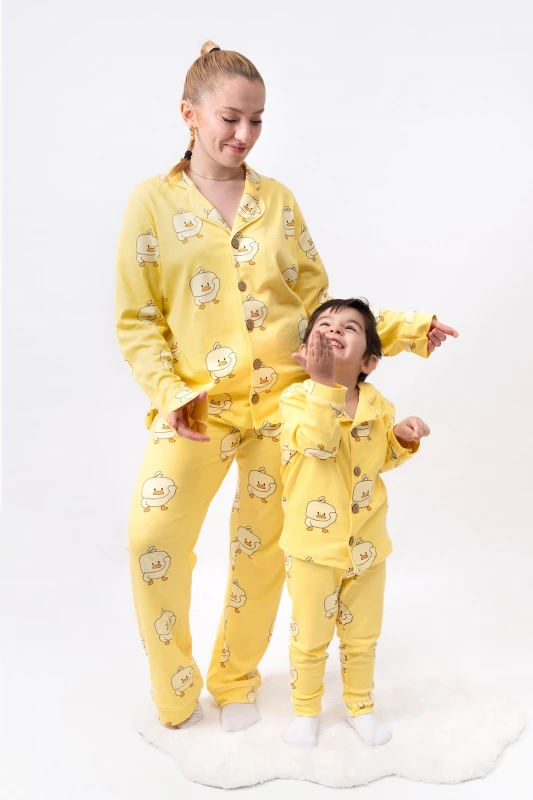 Bebek Boy Ördek Desen %100 Pamuk Mevsimlik Kız Bebek Pijama Takımı (AYRI AYRI SATIN ALINIR)