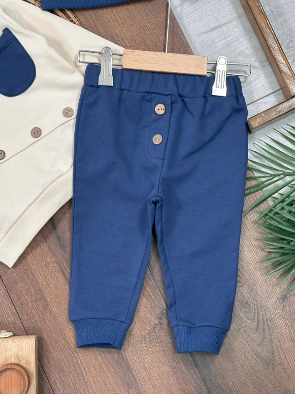 Düğme Detaylı Bereli Cepli Mevsimlik Erkek Bebek Takım