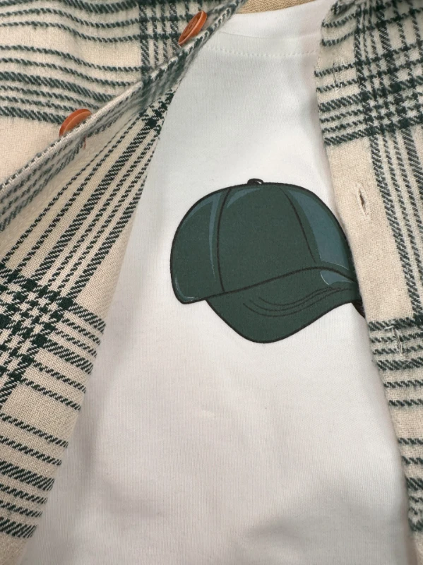 Oduncu Gömlek Şapkalı Oversize Hiphop Pantolon Badili 4lü Erkek Çocuk ve Bebek Takım