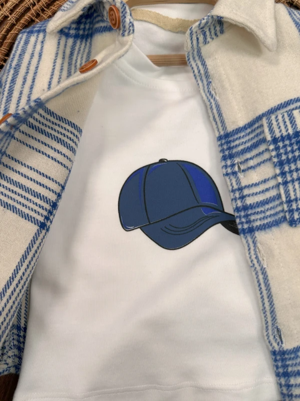 Oduncu Gömlek Şapkalı Oversize Hiphop Pantolon Badili 4lü Erkek Çocuk ve Bebek Takım