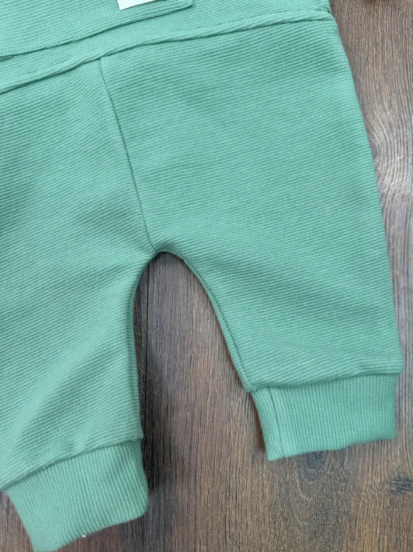 Salopet Bereli Waffle Badili %100 Pamuk Erkek Bebek Tulum/Takım