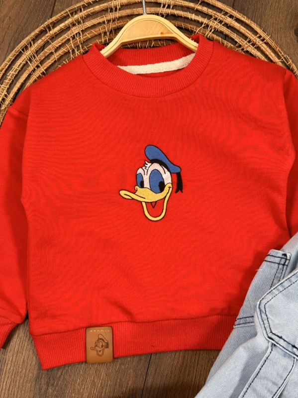 Nakışlı Arma Detaylı Likralı Kot Pantolon Erkek Bebek/Çocuk Takım