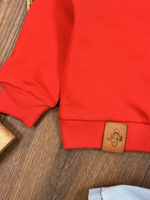 Nakışlı Arma Detaylı Likralı Kot Pantolon Erkek Bebek/Çocuk Takım