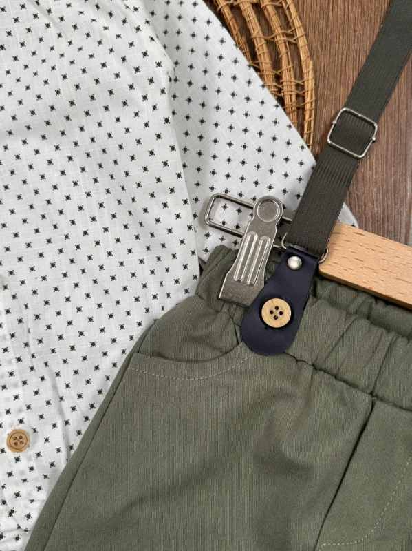 Askı Kemerli Papyonlu Alttan Çıtçıtlı Erkek Bebek Takım