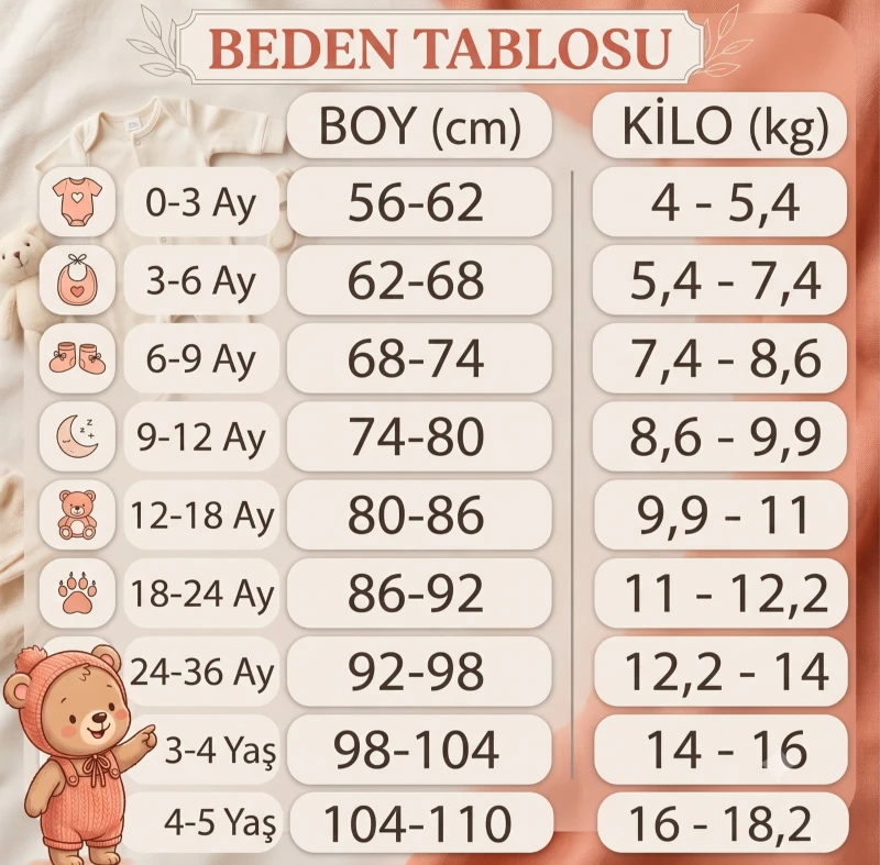  Çoraplı Teddy Ayıcık Baskılı Bereli Geniş Kalıp Mevsimlik 4lü Kız Bebek/Çocuk Takım - MOR