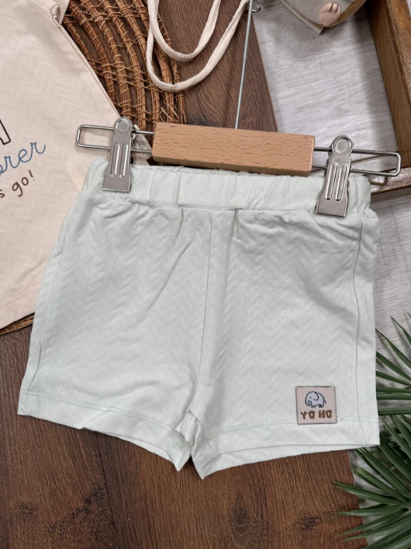 SafariBaskılı Şapkalı Omuzdan Çıtçıtlı Yazlık Erkek Bebek Takım - MAVİ