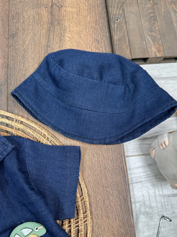 Kot Likralı Şapkalı Araba Oyuncaklı Atlet Badili 4lü Yazlık Erkek Bebek-Çocuk Takım - LACİVERT