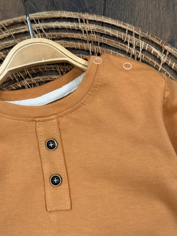 Çizgili Düğme Detaylı Omuzdan Çıtçıtlı Yazlık Erkek Bebek Takım - YEŞİL