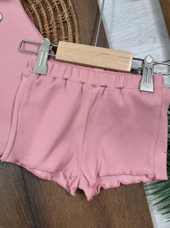 Meyveler Nakışlı Esnek Kaşkorse Yazlık Kız Bebek Takım - MÜRDÜM