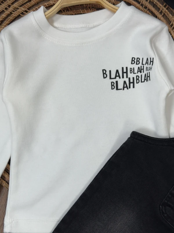 Salopet Likralı Şapkalı Badili Kot Slopet 3lü Erkek Bebek/Çocuk  Takım - MAVİ