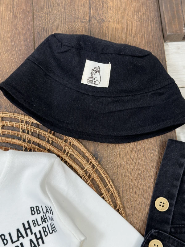 Salopet Likralı Şapkalı Badili Kot Slopet 3lü Erkek Bebek/Çocuk  Takım - MAVİ
